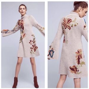 Anthropologie Knitted & Knotted Petal Swing Sweater Dress.